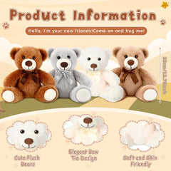 Civaner dark brown teddy bears plush, timeless decor and gifting option.