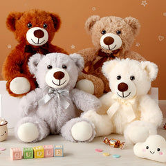 Civaner 4-pack light brown teddy bears plush, ideal cuddle companions.