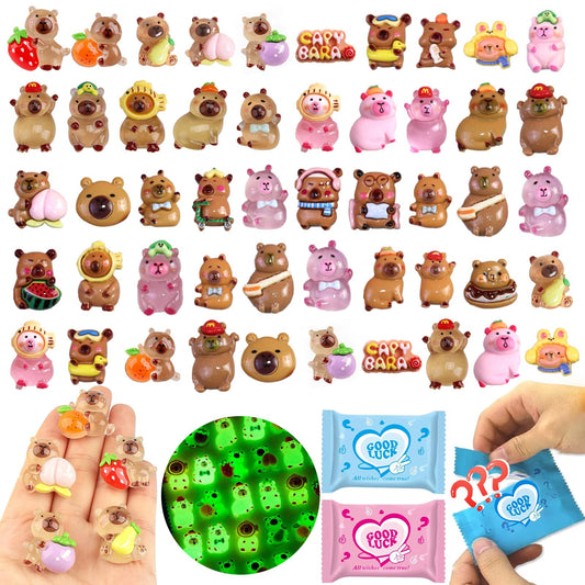 CIYOJA mini capybara glow-in-the-dark figure for night-time display