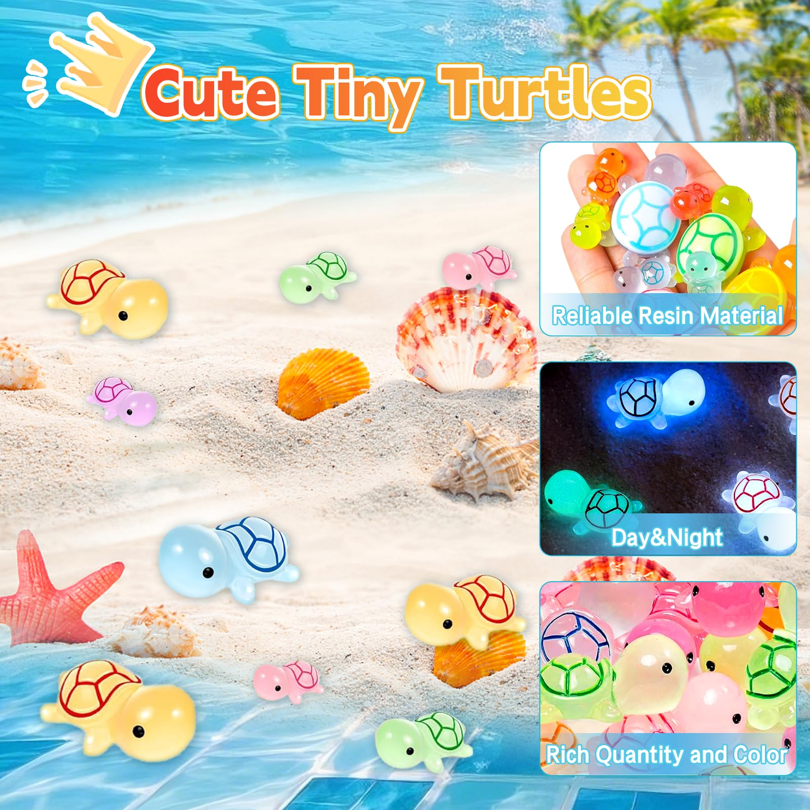 CIYOJA glow turtles work as dollhouse decor and mini garden accents.