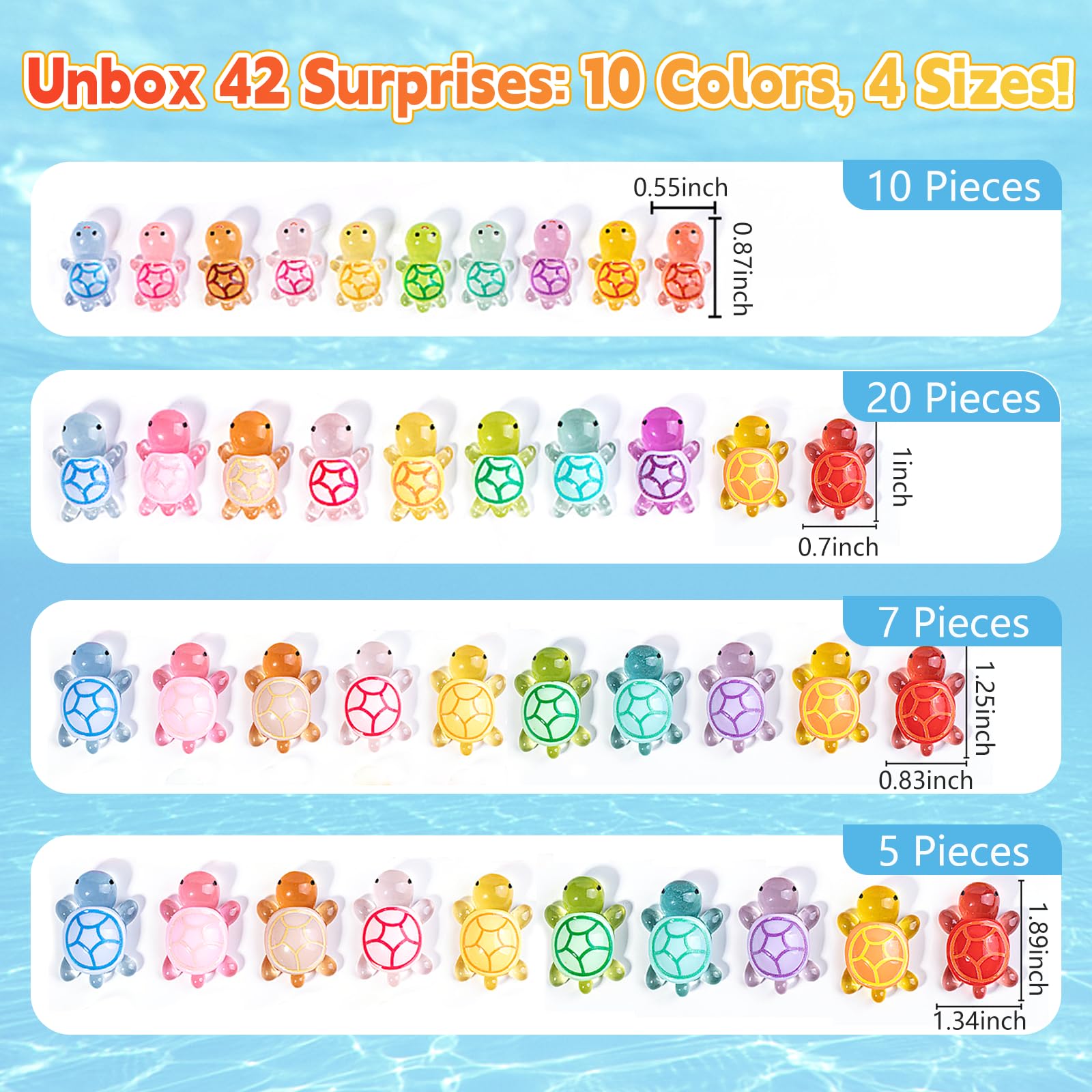 CIYOJA glow turtles are safe resin figures for kids aged 3 and up.