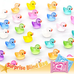 CIYOJA mini resin ducks glow in the dark for dollhouses and displays.