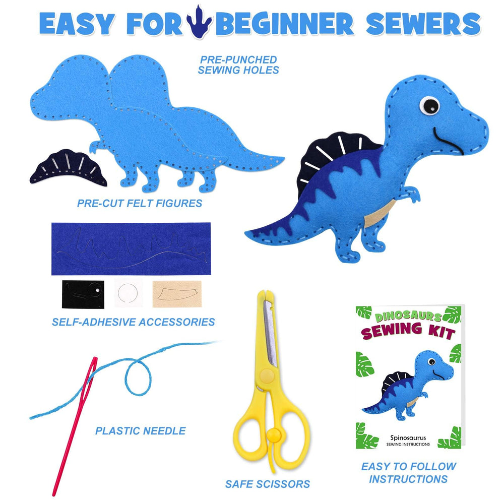 CiyvoLyeen dino felt decorations close-up highlighting soft textures