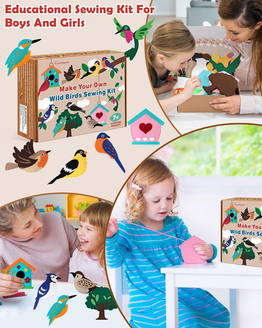 CiyvoLyeen finished bird decorations brighten rooms and nurseries.