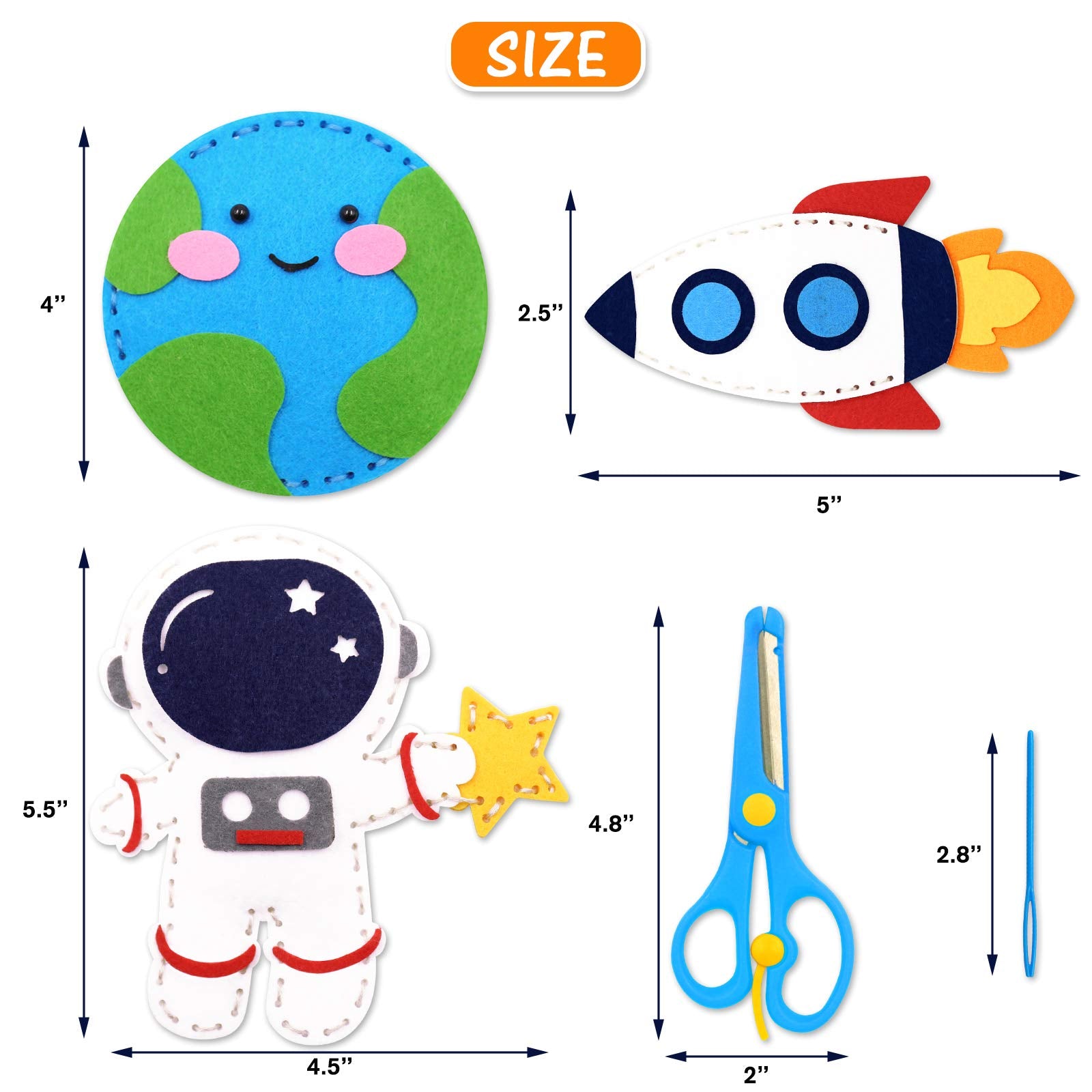 CiyvoLyeen space sewing kit rocket pattern for creative learning