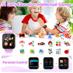 CJC Kids Smart Watch purple learning cards view with 140 prompts