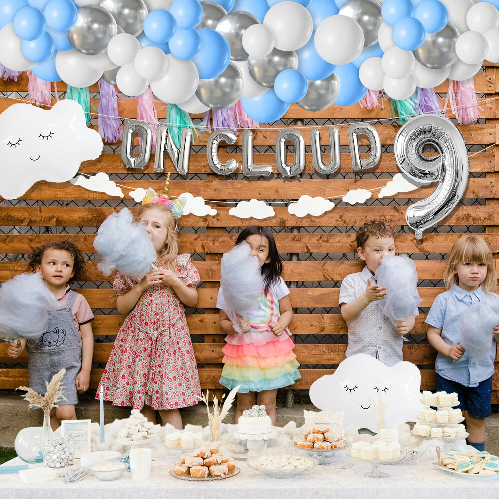 CJDCXY Blue white silver latex balloons create full, color-coordinated party vibes.