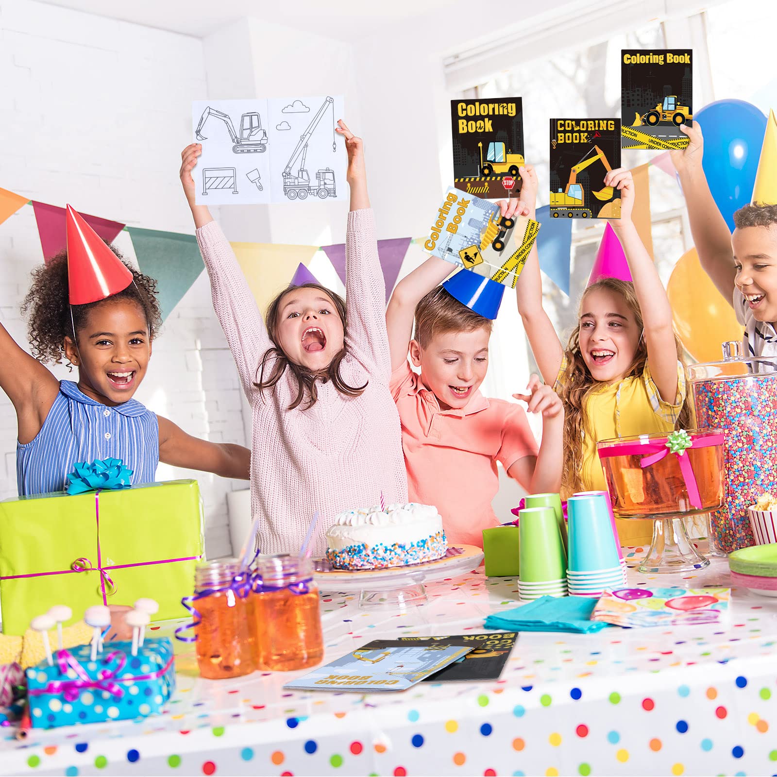 Clabby building-party-favors coloring book doubles as engaging classroom keepsake.