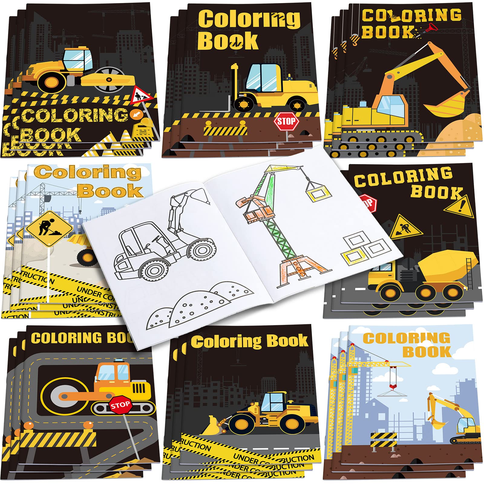 Clabby dump-truck coloring book offers creative play and motor skills practice.