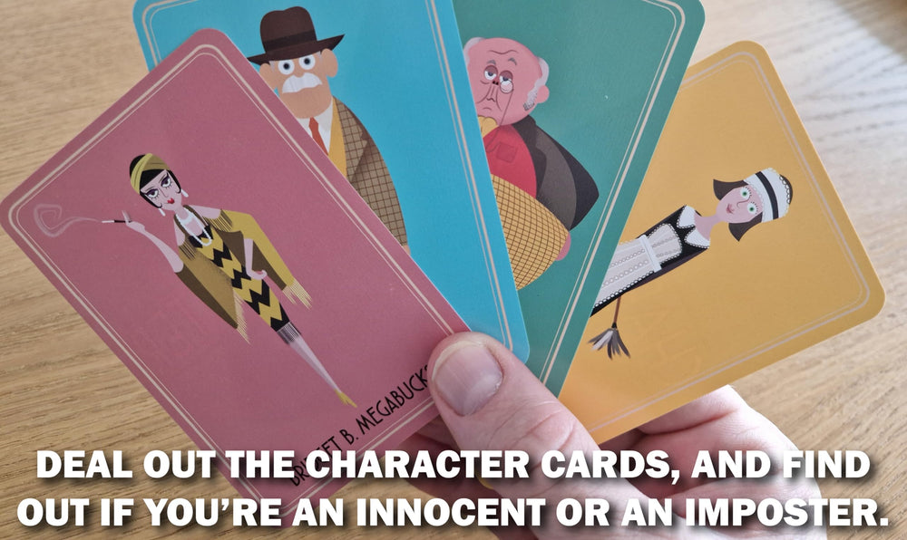 Clarendon Games Imposter! card deck laid out, ready for quick setup and strategic play.