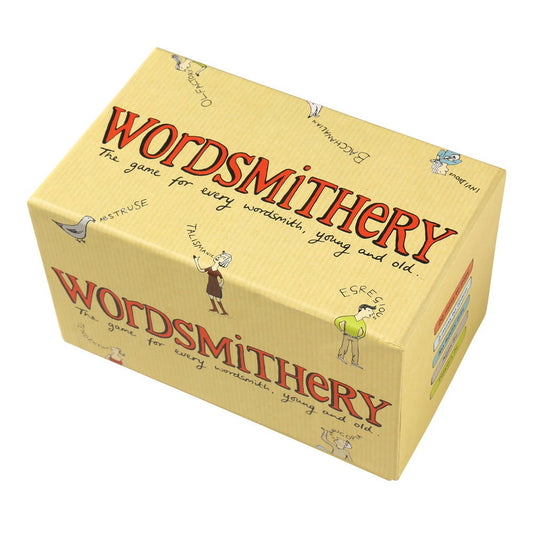 Clarendon Games Wordsmithery box front for quick family game nights.