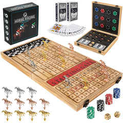 Classic Decor Horse Racing Board Game board with charred wood finish for stylish play and display.