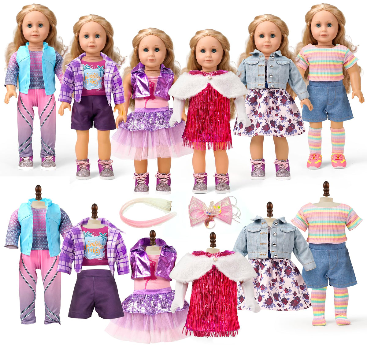 Clbaby 18-inch doll dress set dress 1 for stylish play and imaginative storytelling