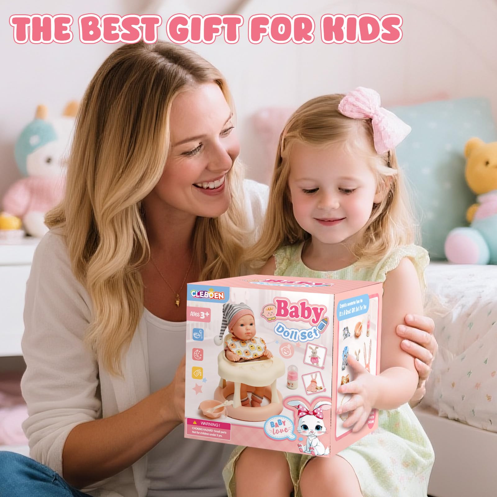 Cleboen bunny plush adds a comforting companion.