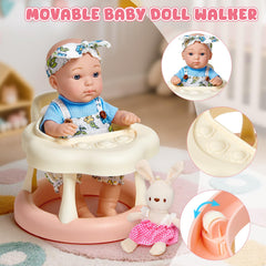 Cleboen feeding bottle and pacifier for nurturing play.