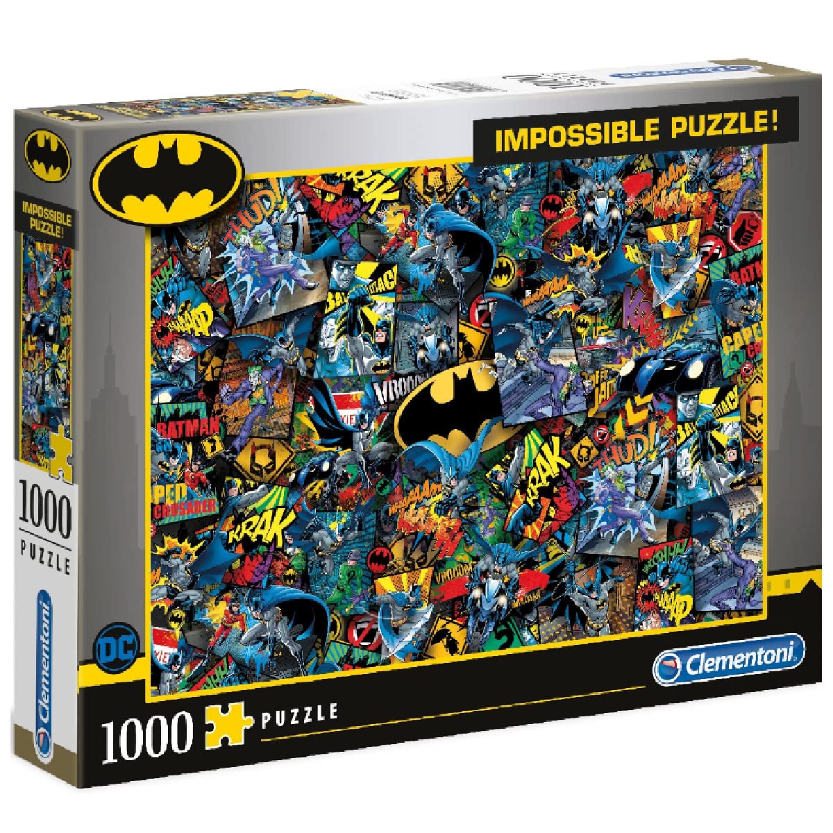 Clementoni Batman Impossible 1000-piece puzzle with vivid colors for immersive solving.
