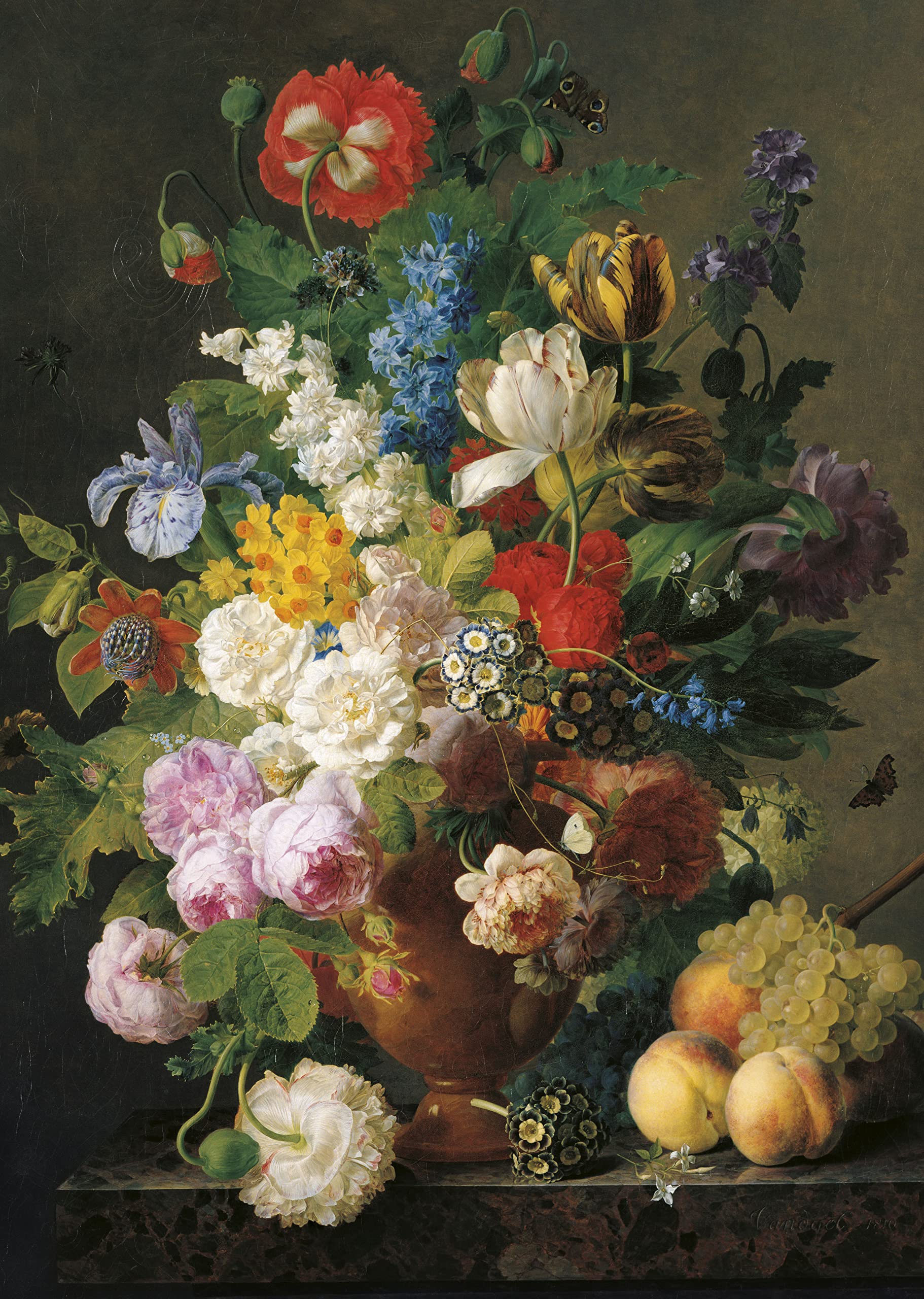 Clementoni Bowl of Flowers puzzle image 4: smooth finish reveals depth and color.