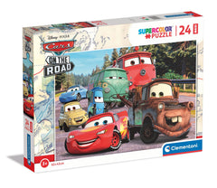 Clementoni Disney Pixar Cars on the Road 24 Maxi Puzzle promotes focused play and hand-eye coordination.