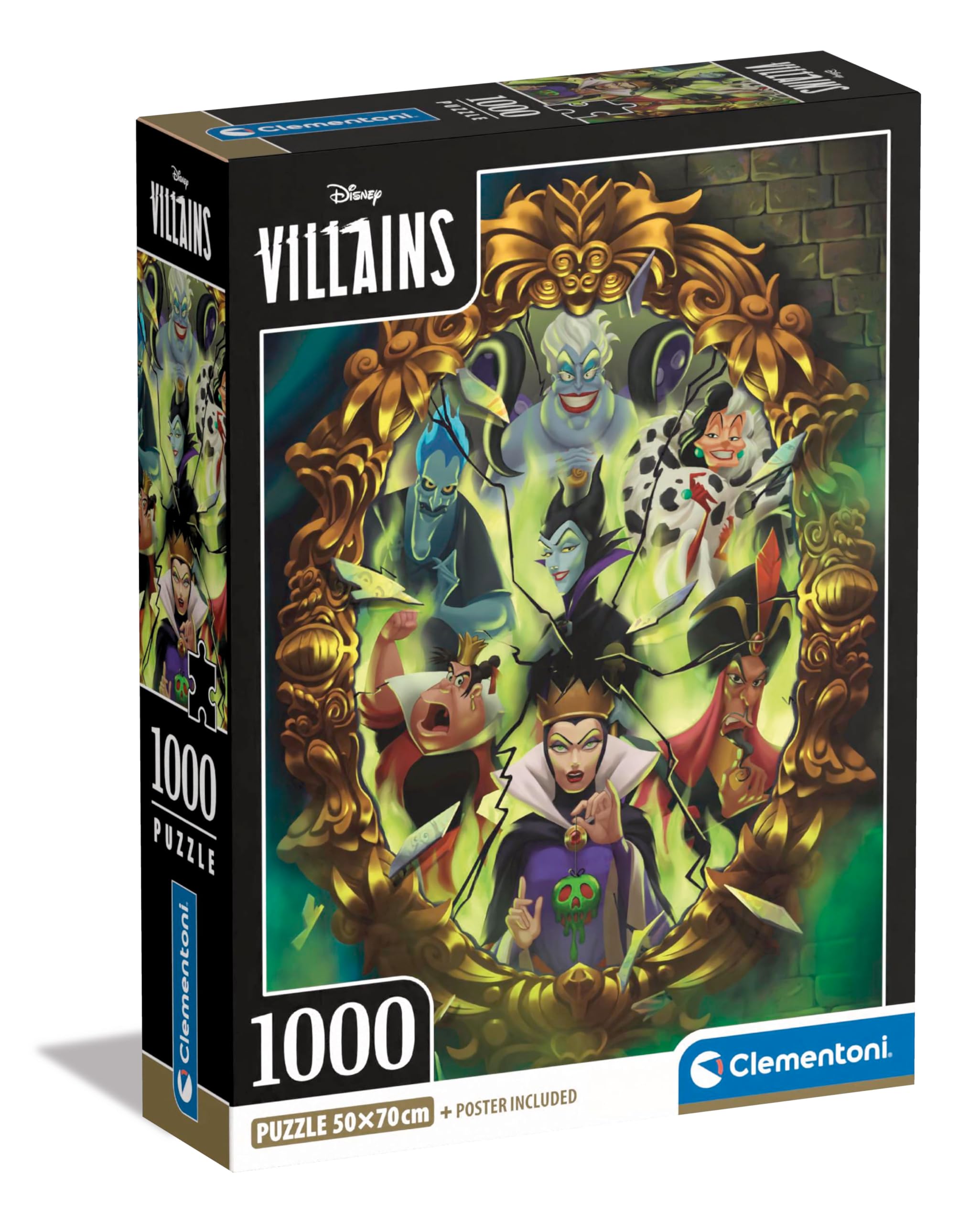 Clementoni Disney Villains 1000-piece puzzle vertical layout for adults