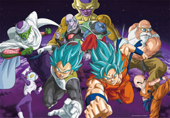 Clementoni Dragon Ball Ball-500 puzzle assembled scene, dramatic anime imagery to inspire focus.