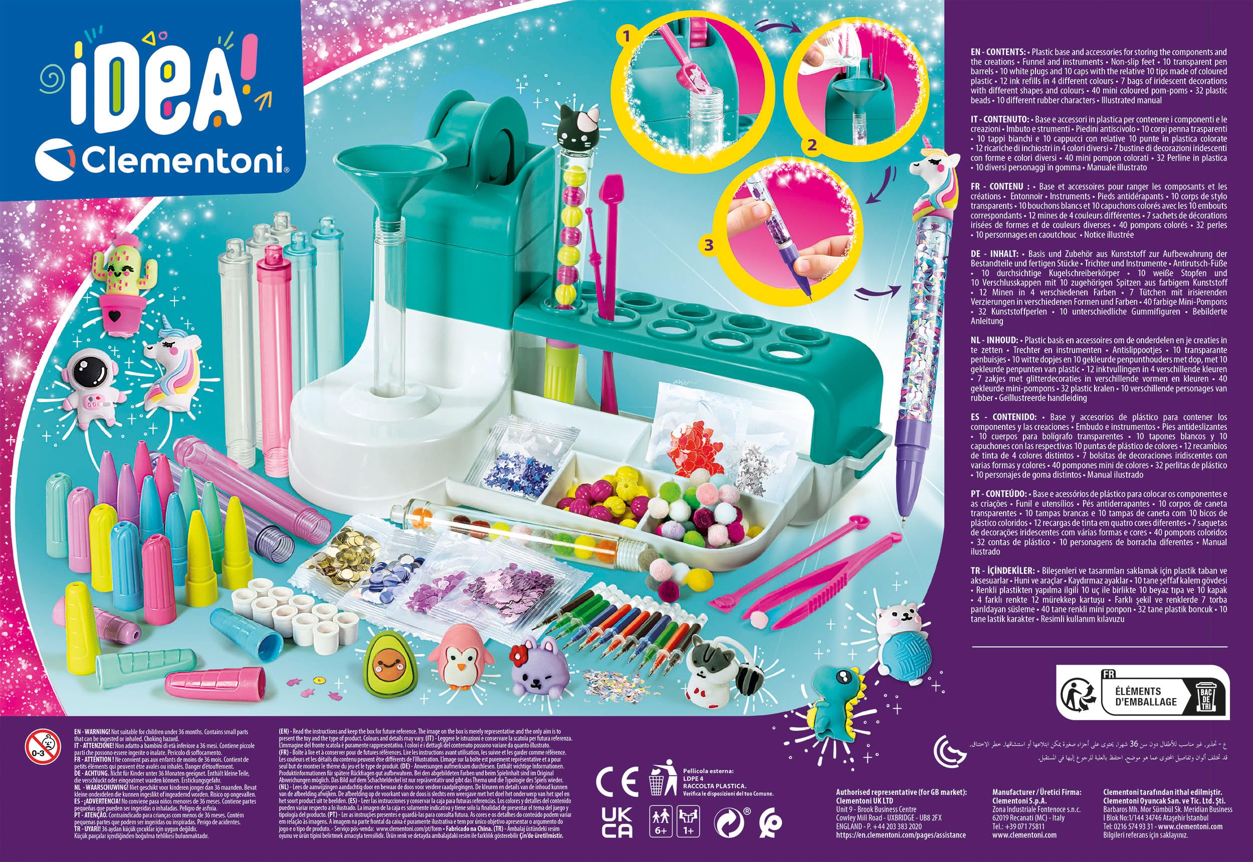 Clementoni Idea Creator Studio glitter decorations spark unique pen styles