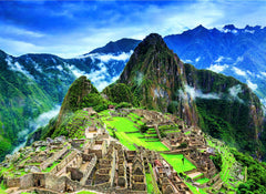 Clementoni Machu Picchu 1000-piece puzzle pieces spread for focused assembly.