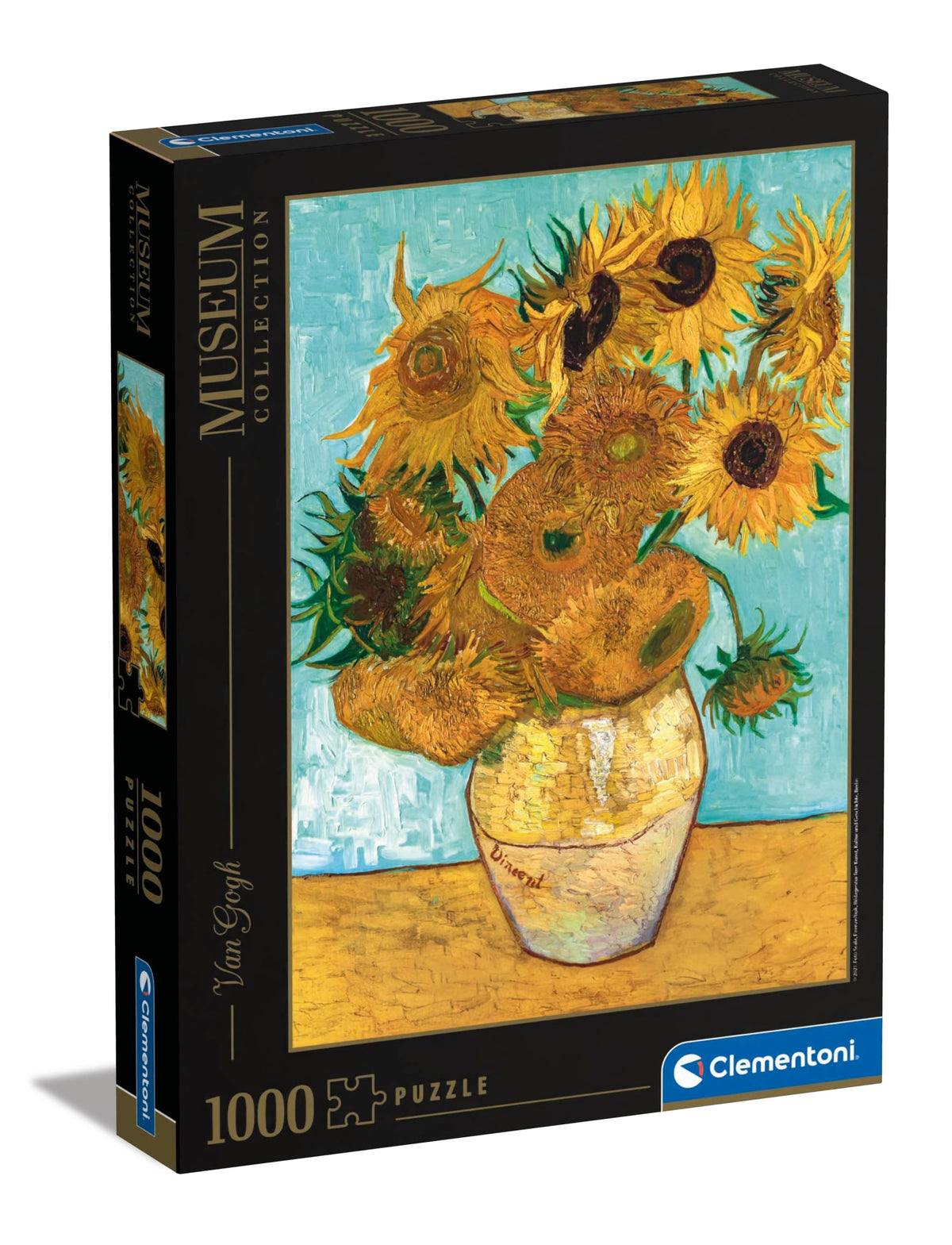 Clementoni Museum puzzle cover featuring Van Gogh's Girasoli for immersive sessions.