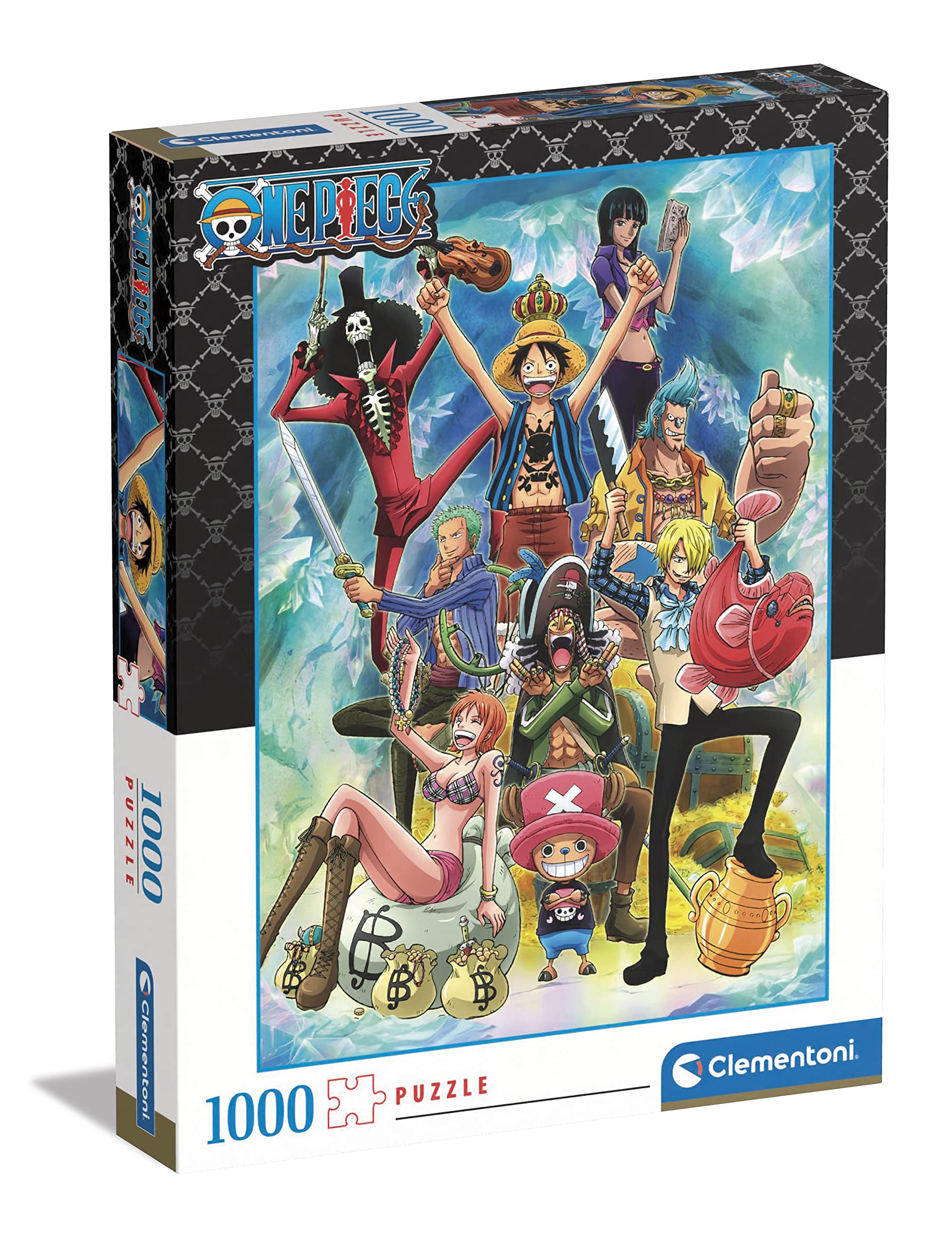 Clementoni One Piece anime puzzle laid out on table for relaxing, immersive play.