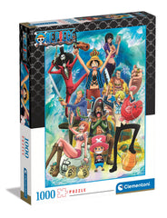 Clementoni One Piece anime puzzle laid out on table for relaxing, immersive play.