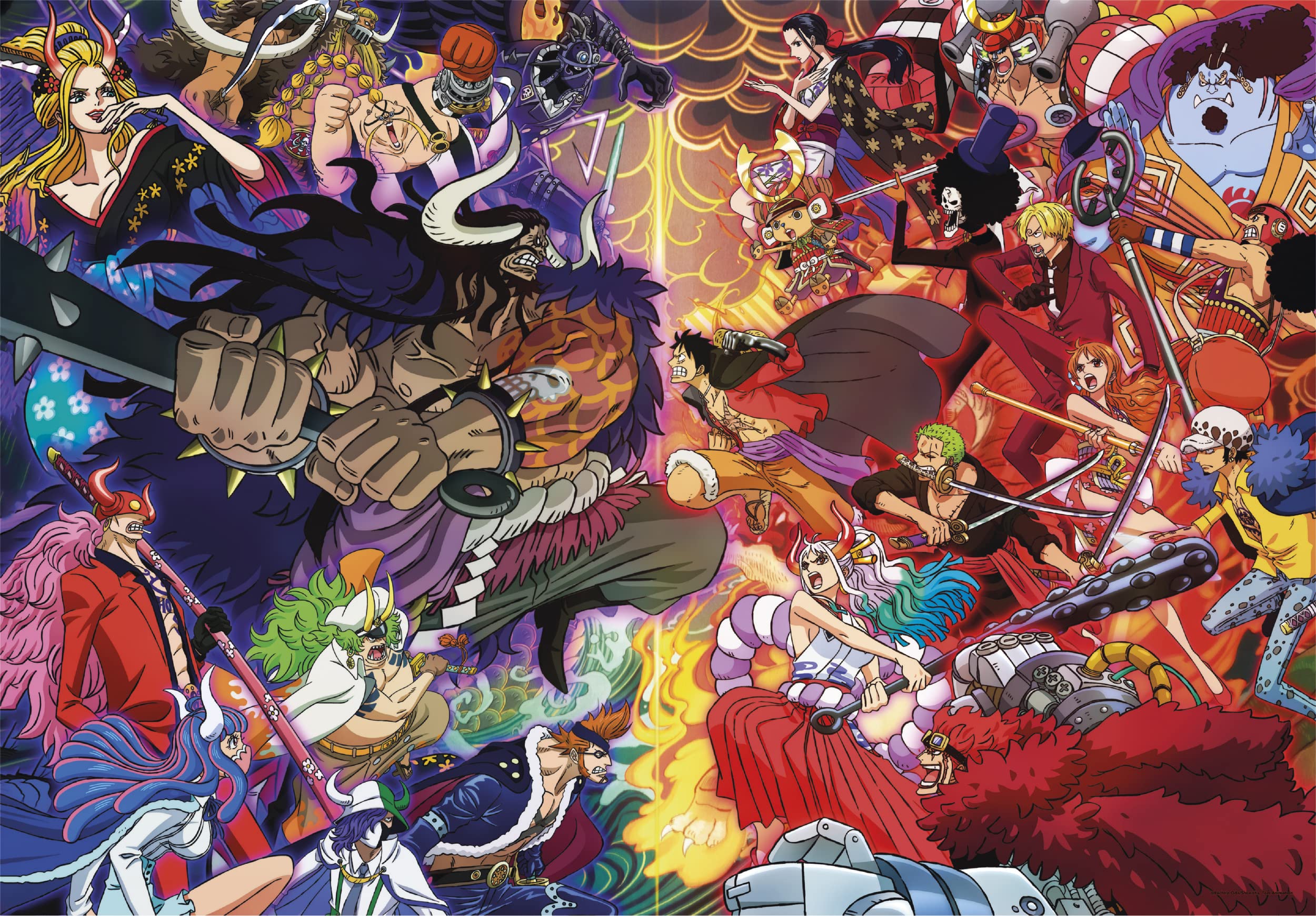 Clementoni One Piece puzzle scene showcases main characters for immersive play