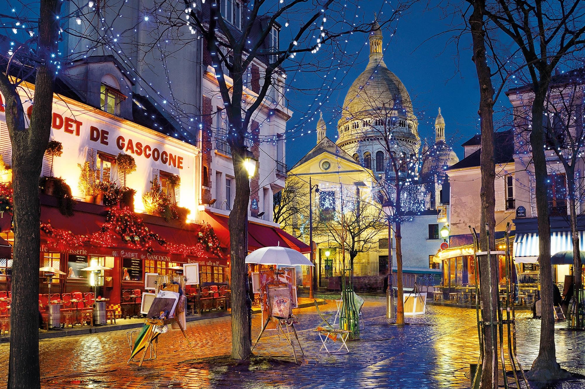 Clementoni Paris Montmartre puzzle close-up pieces show crisp printing and fine detail.