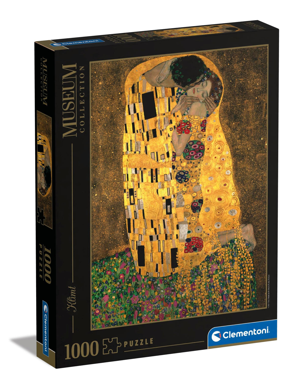 Clementoni The Kiss Klimt 1000-piece puzzle with rich colors for striking display.
