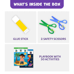 Clever Fox Play Snip & Shape guide showing kid-friendly cutting steps