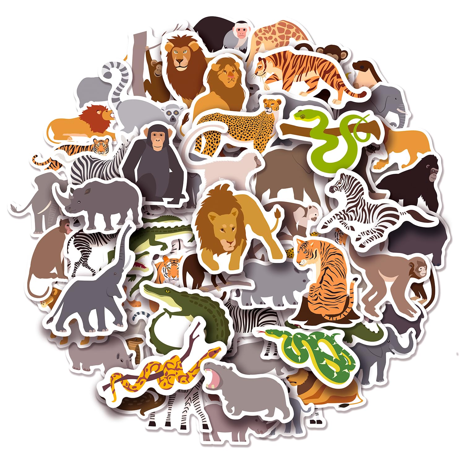 Cleverplay 100-pack jungle safari stickers decorate a notebook with wildlife color