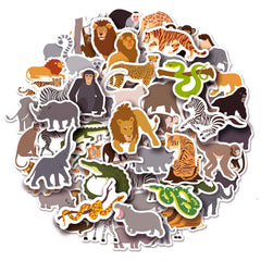 Cleverplay 100-pack jungle safari stickers decorate a notebook with wildlife color