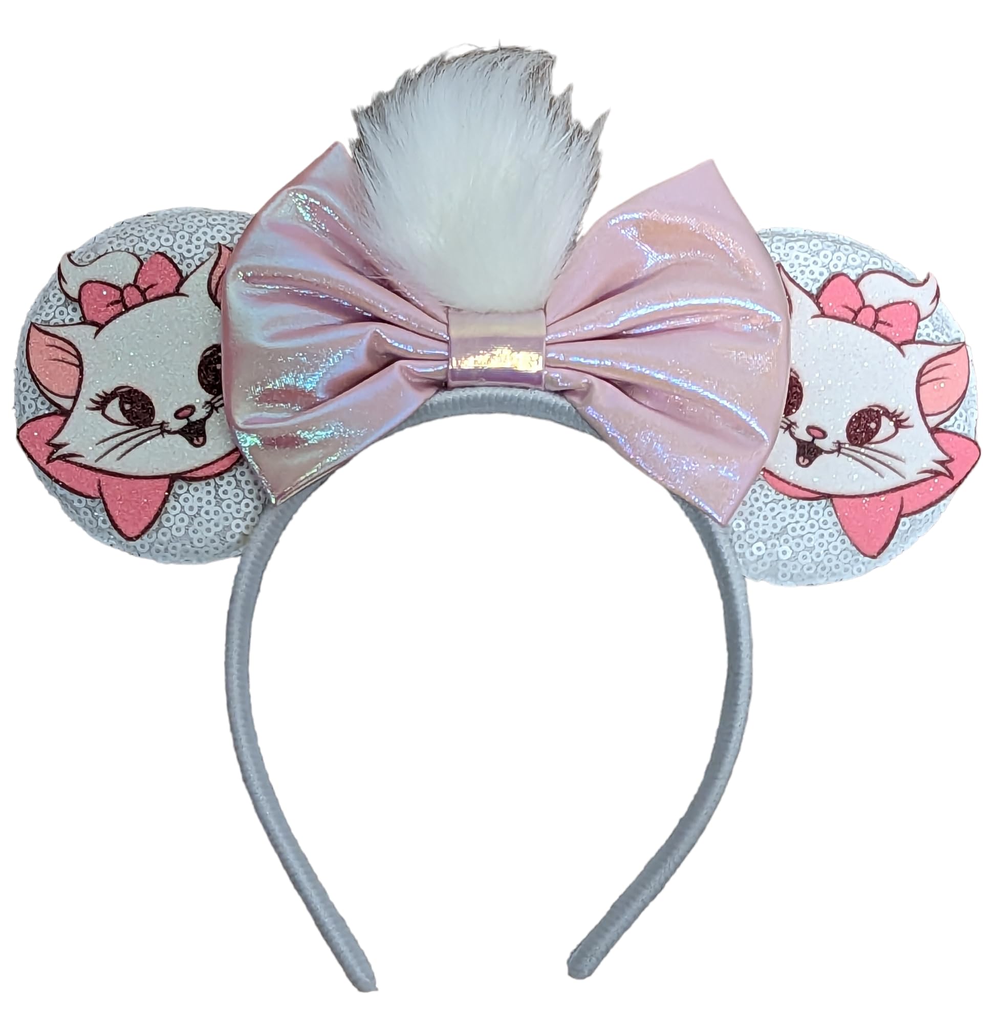 CLGIFT Princess Minnie Ears with floral purple sparkle for comfortable all-day wear