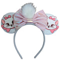 CLGIFT Princess Minnie Ears with floral purple sparkle for comfortable all-day wear