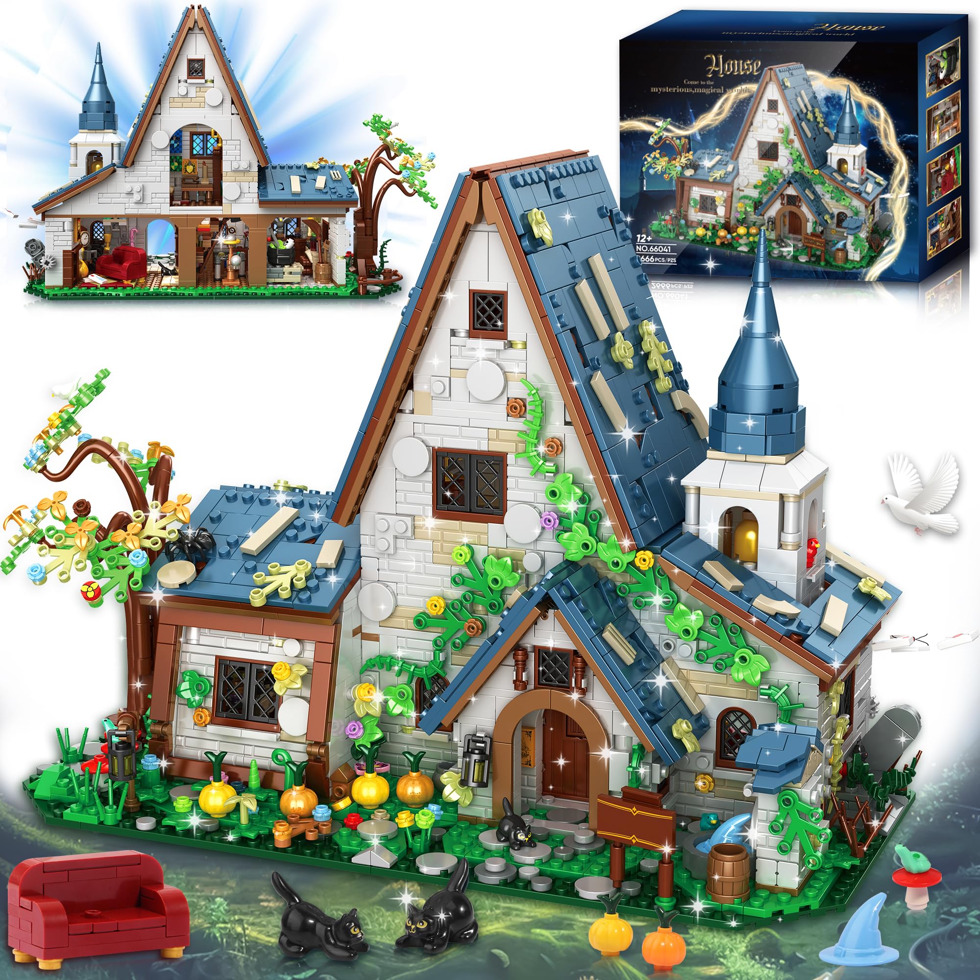 FliCineCrt Magic Stone House front view, detailed exterior for imaginative construction play.
