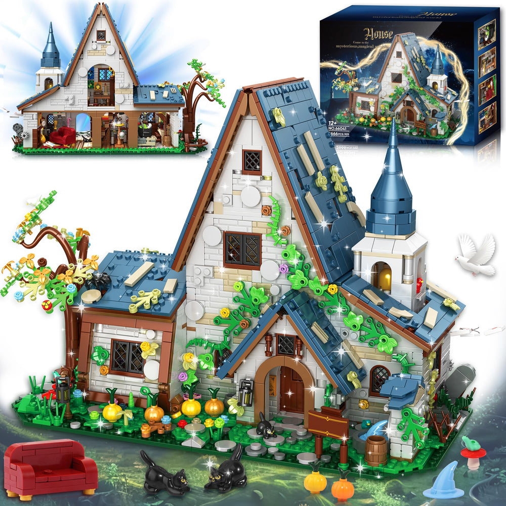 FliCineCrt Magic Stone House front view, detailed exterior for imaginative construction play.