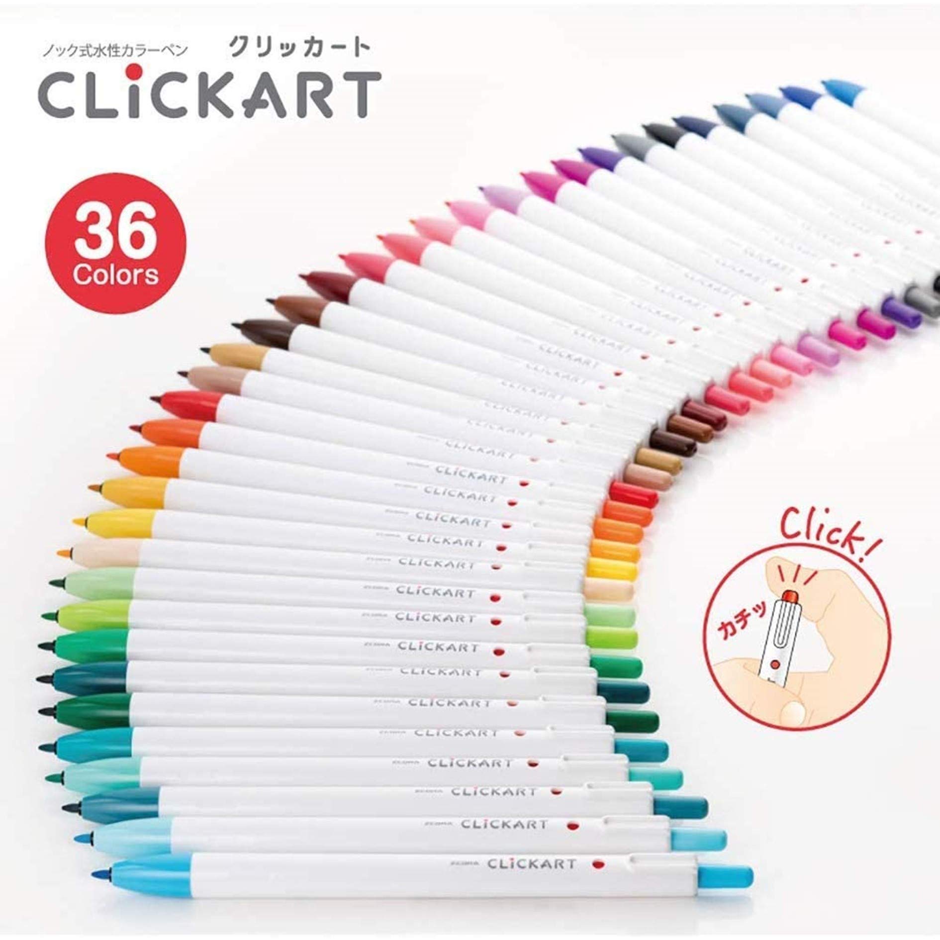 Clickart Zebra 36 Colors Set writing sample shows smooth, water-based ink for easy doodling.