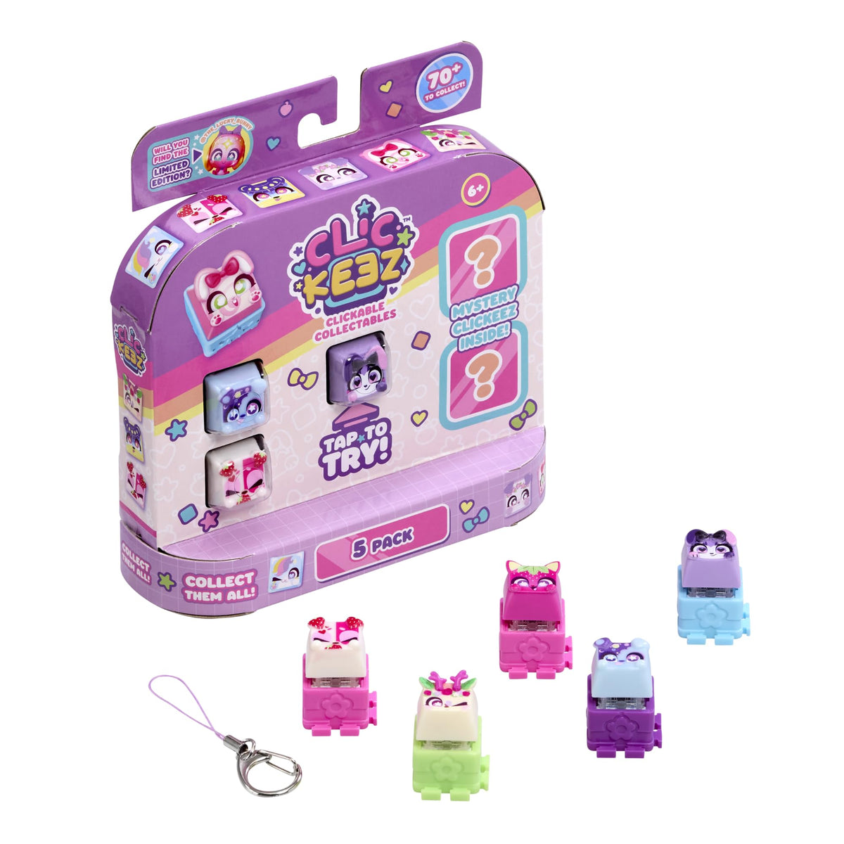 Clickeez Cozy Garden key in bright colors for on-the-go collection.