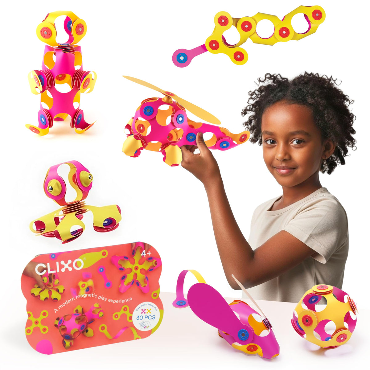 Clixo Crew 30-piece pack enables versatile creative building on the go.