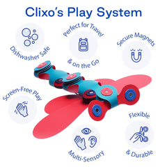 Clixo Itsy durable toy with safety certifications for worry-free fun.