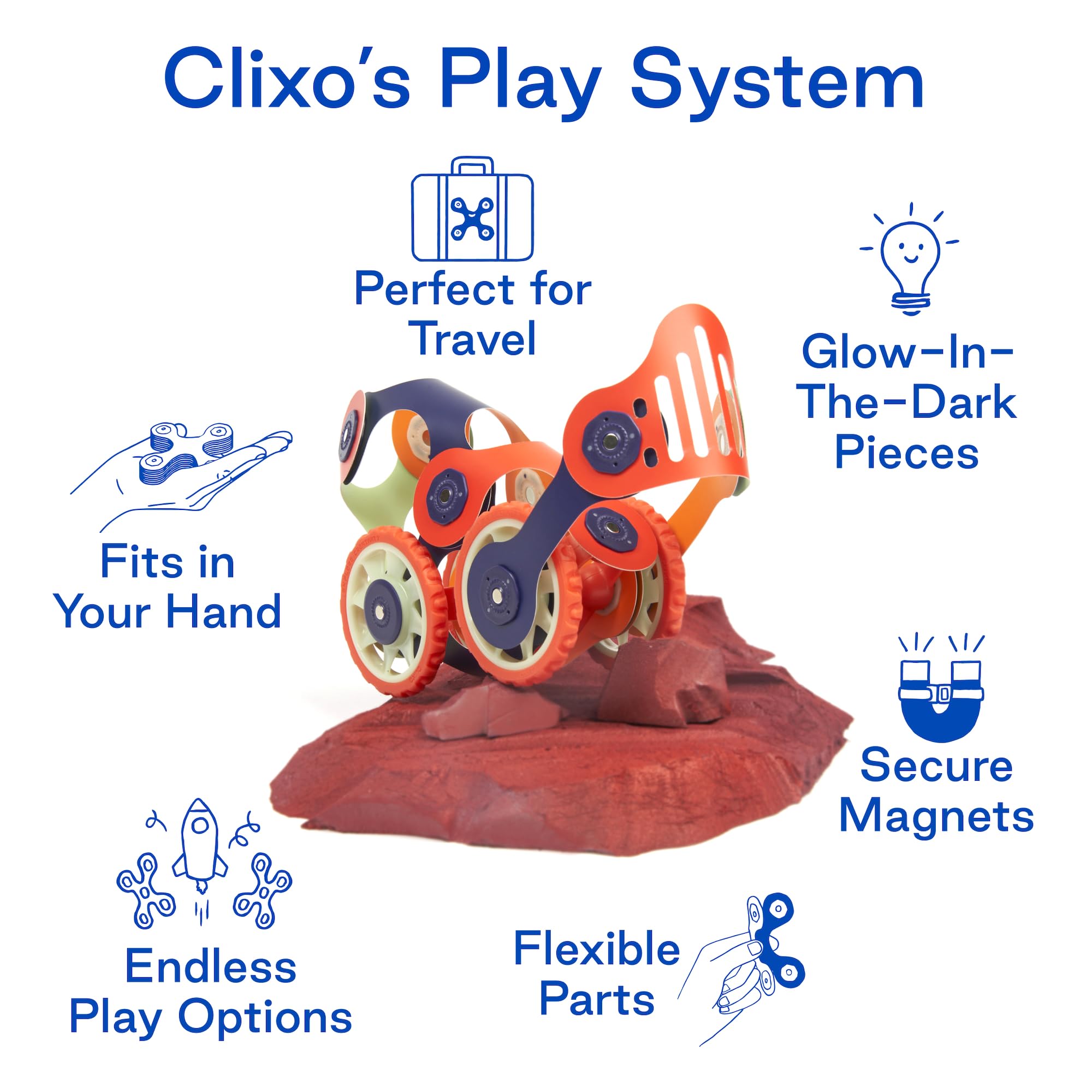 Clixo Mars Rover Pack easy-cleanup keeps play tidy after adventures