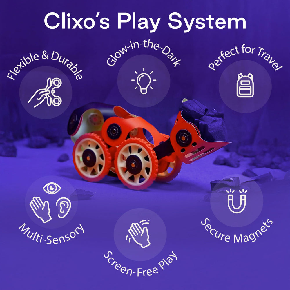 Clixo Mars Rover Pack glow-in-the-dark elements spark nighttime exploration