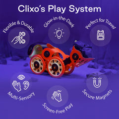 Clixo Mars Rover Pack glow-in-the-dark elements spark nighttime exploration
