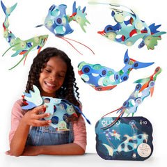Clixo Ocean Creatures Pack glow-in-the-dark pieces for night-time play and discovery