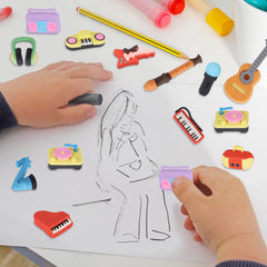 Cllayees radio eraser: bright incentive for classroom prizes and color sorting.