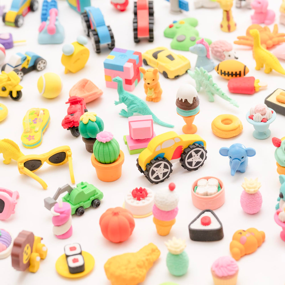 Clock King 3D erasers space figures inspire curiosity and tidy drafts.