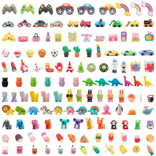 Clock King 132pcs erasers animals set boosts classroom engagement and clean pencil marks.